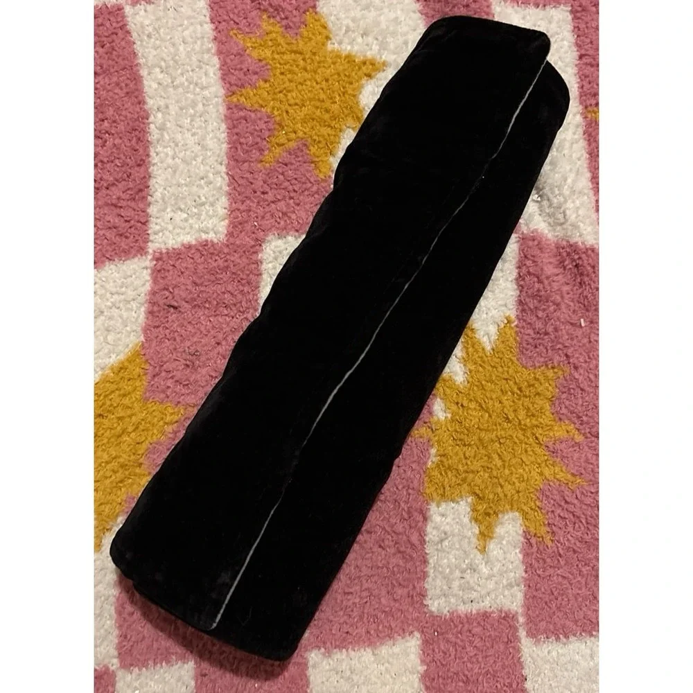 NEW Black Velour‎ Roll Up Travel Jewelry Organizer